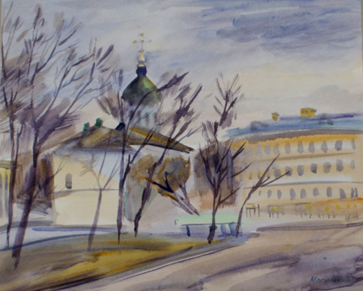 «Весною на Подолі». 2007. Папір, акварель